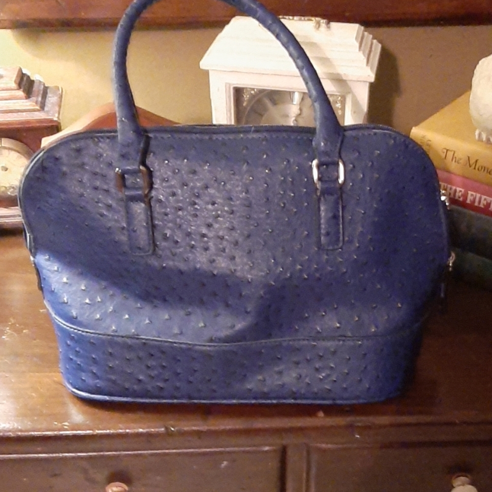 Beautiful royal blue ostrich print purse